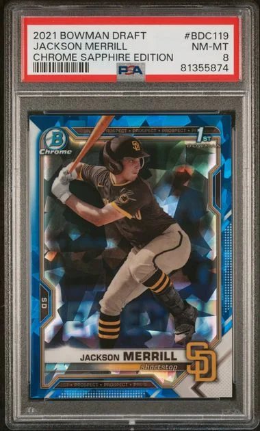 2021 Bowman Draft Jackson Merrill 1st Bowman Chrome Sapphire Edition #BDC119 card image
