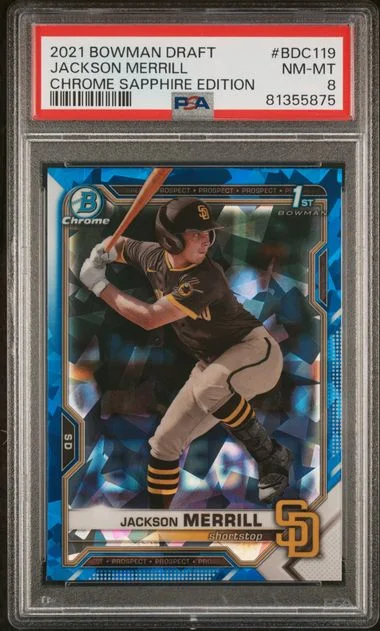 2021 Bowman Draft Jackson Merrill Chrome Sapphire Edition #Bdc119 card image