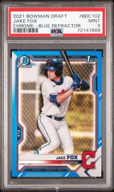 2021 Bowman Draft Jake Fox Chrome-Blue Refractor #BDC102 card image