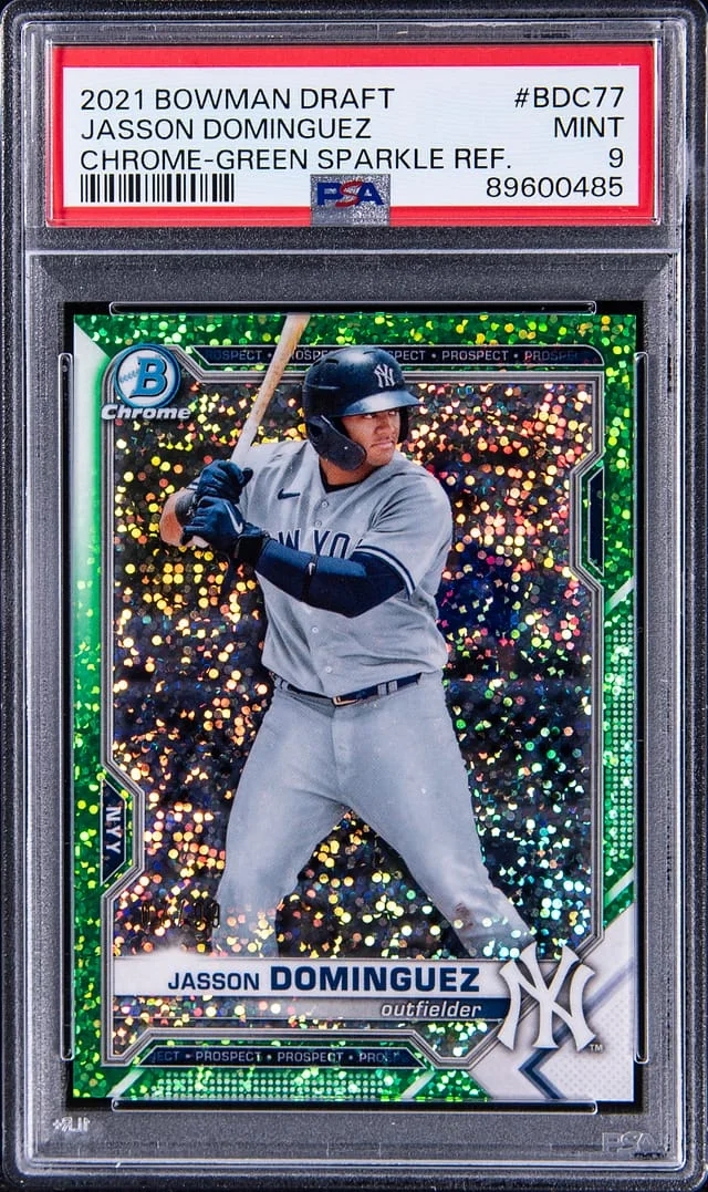 2021 Bowman Draft Jasson Dominguez Chrome Sapphire Edition #BDC-77 card image