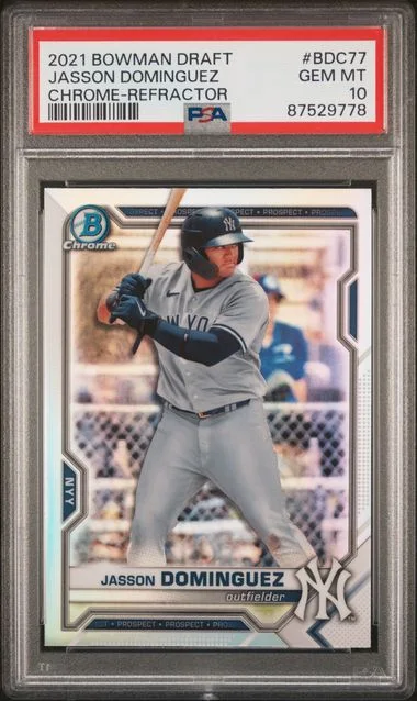 2021 Bowman Draft Jasson Dominguez Chrome-Refractor #BDC77 card image