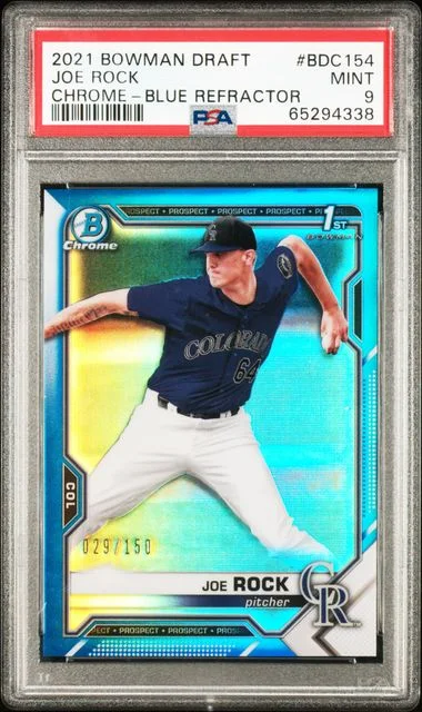 2021 Bowman Draft Joe Rock Chrome Blue Refractor #BDC-154 card image