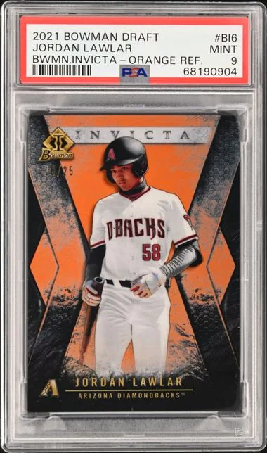 2021 Bowman Draft Jordan Lawlar Bowman Invicta Orange Refractor #BI-6 card image