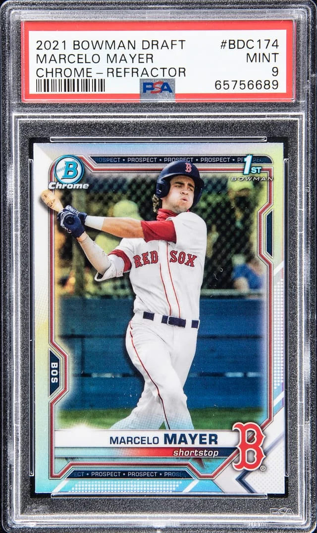 2021 Bowman Draft Marcelo Mayer Chrome Sparkle Refractor #BDC-174 card image