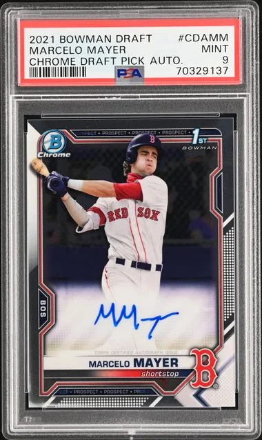 2021 Bowman Draft Marcelo Mayer Chrome Draft Pick Autographs #CDAMM card image