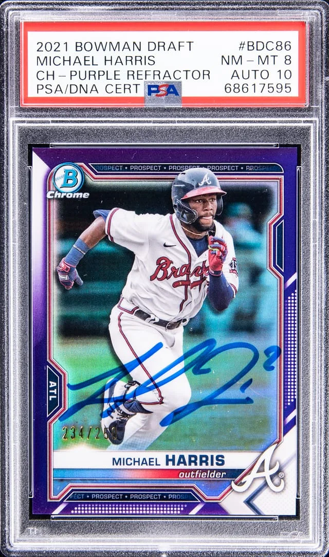2021 Bowman Draft Michael Harris Chrome Purple Refractor #BDC-86 card image
