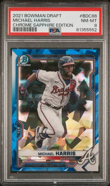 2021 Bowman Draft Michael Harris Chrome Sapphire Edition #BDC86 card image