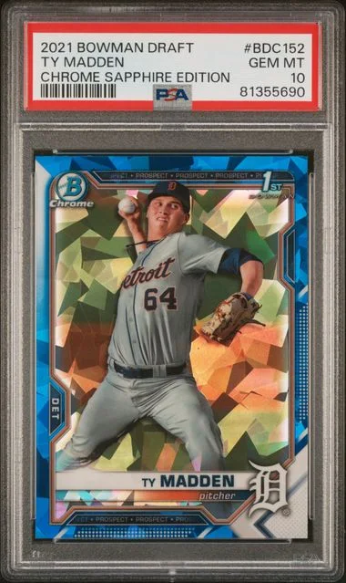 2021 Bowman Draft Ty Madden Chrome Sapphire Edition #BDC152 card image
