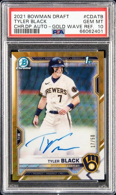 2021 Bowman Draft Tyler Chrome Draft Pick Autographs Gold Wave Refractor #CDA-TB card image