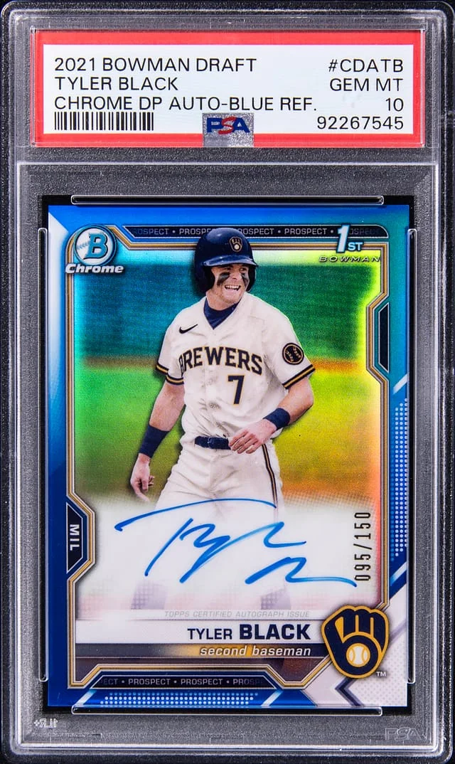 2021 Bowman Draft Tyler Chrome Draft Picks Autograph-Blue Refractor #CDATB card image