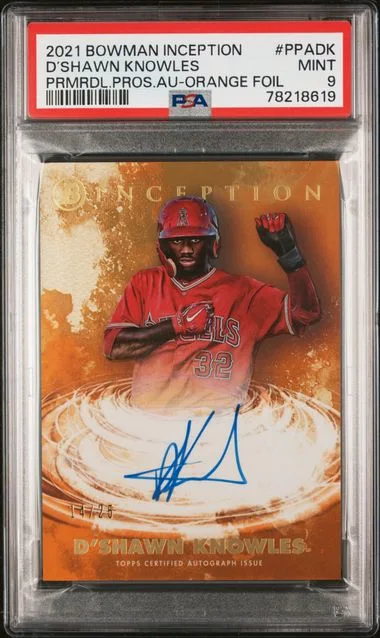 2021 Bowman D’Shawn Knowles Inception Primordial Prospects Autographs #PPADK card image