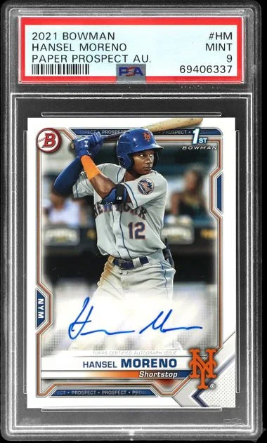 2021 Bowman Hansel Moreno Paper Prospect Autographs #PAPR-HM card image