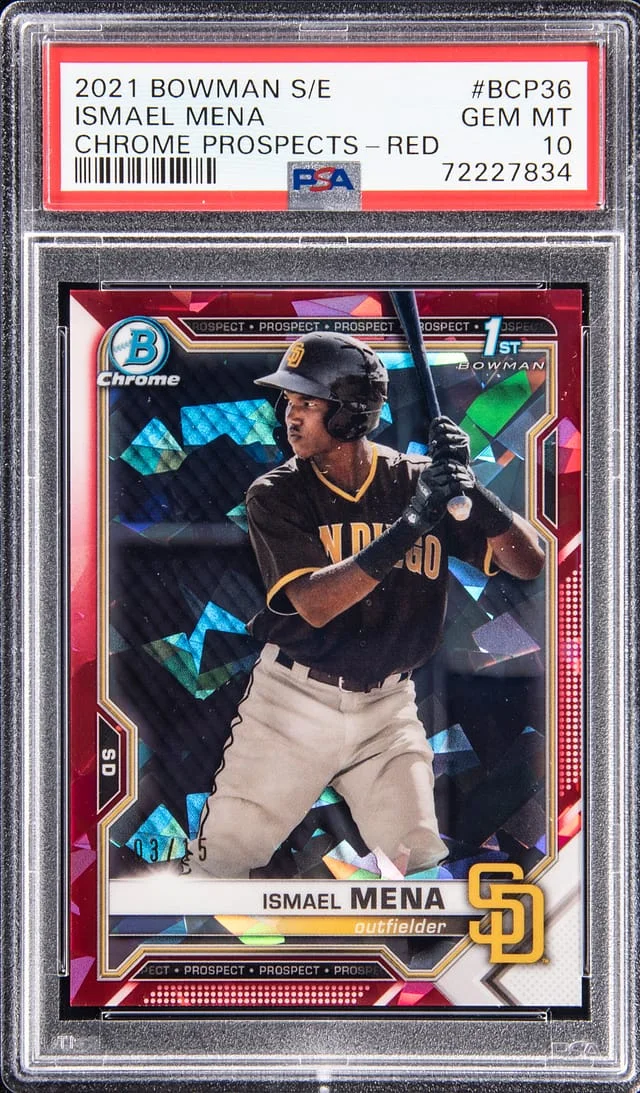 2021 Bowman Ismael Mena Sapphire Edition Chrome Prospects Red #BCP-36 card image