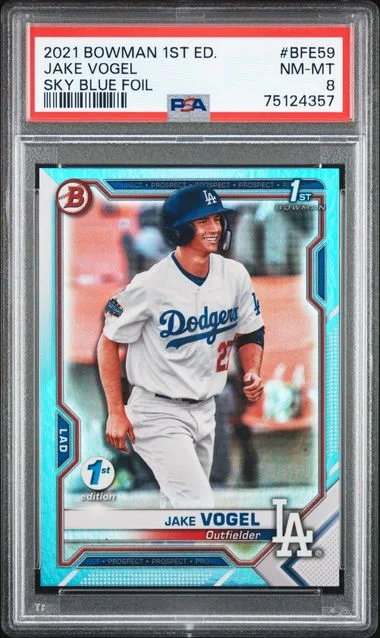 2021 Bowman Jake Vogel 1st Edition Sky Blue Foil #BFE-59 card image