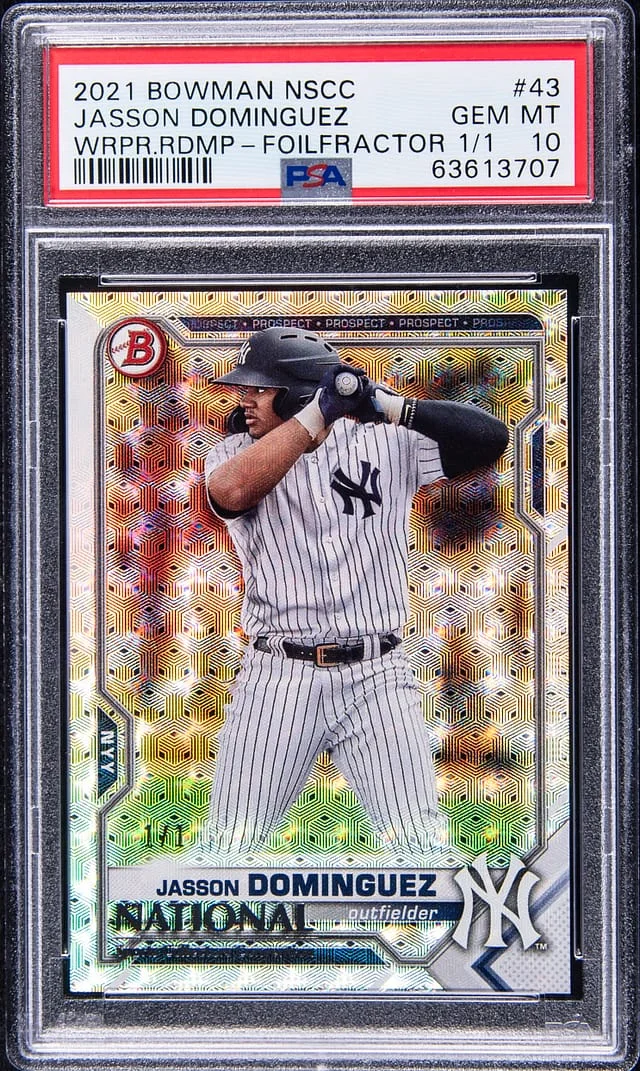 2021 Bowman Jasson Dominguez NSCC Wrapper Redemption FoilFractor #43 card image