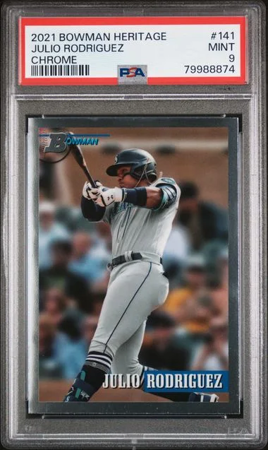 2021 Bowman Julio Rodriguez Heritage Chrome #141 card image