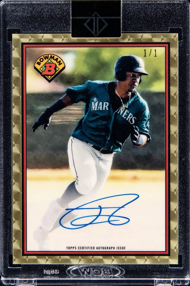2021 Bowman Julio Rodriguez Transcendent Collection 1989 Bowman Autographs SuperFractor #89SV-JR card image