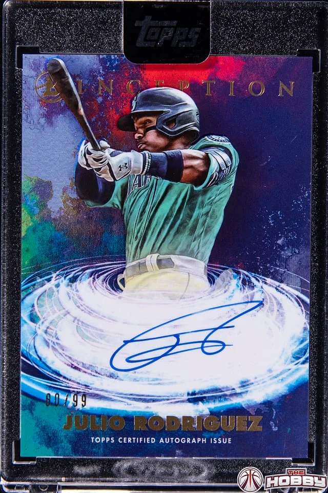 2021 Bowman Julio Rodriguez Inception Primordial Prospect Orange Foil #PPA-JR card image