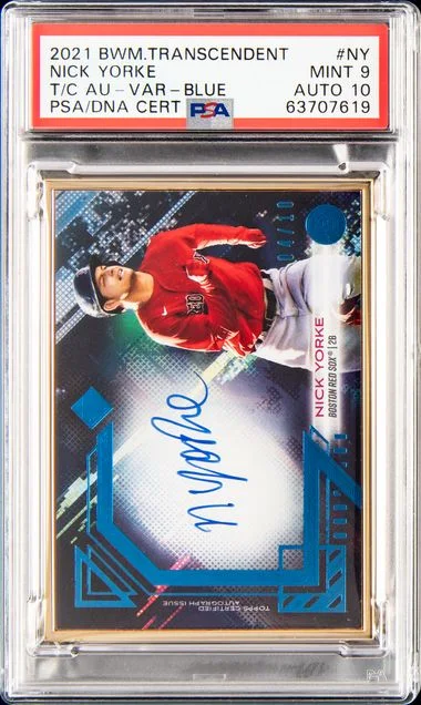 2021 Bowman Nick Yorke Transcendent Transcendent Collection Autographs Variation-Blue #NY card image