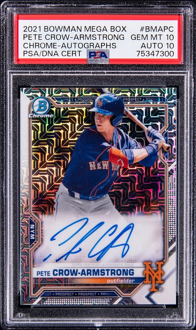2021 Bowman Pete Crow-Armstrong Mega Box Chrome Autographs #BMAPC card image