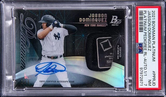 2021 Bowman Platinum Jasson Dominguez Pedigree Relic Autograph #PPR-JD card image