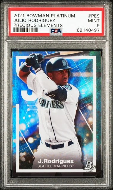 2021 Bowman Platinum Julio Rodriguez Precious Elements #PE-9 card image