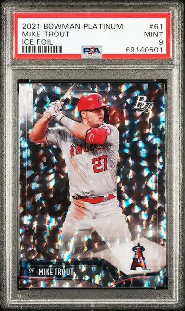2021 Bowman Platinum Mike Trout Ice Foil #61 card image