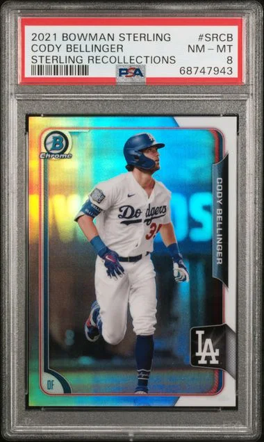 2021 Bowman Sterling Cody Bellinger Recollections #SR-CB card image