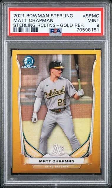 2021 Bowman Sterling Matt Chapman Recollections Gold Refractor #SR-MC card image