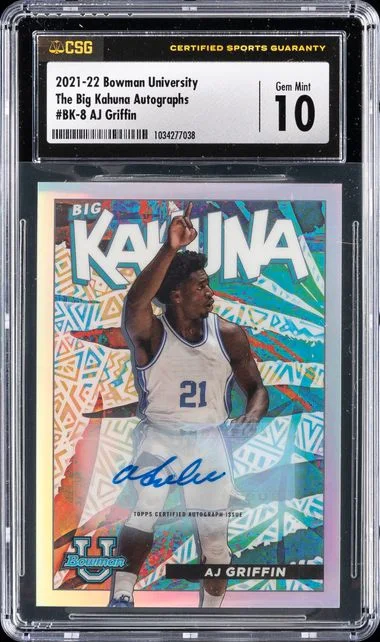 2021 Bowman University AJ Griffin The Big Kahuna Autograph #BK8 card image