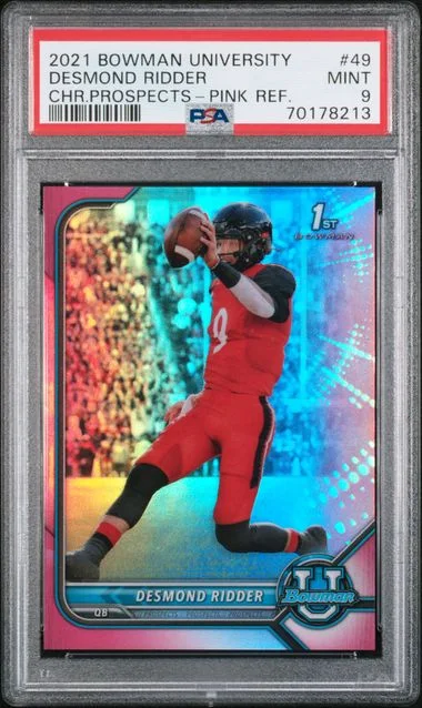 2021 Bowman University Chrome Desmond Ridder Prospects Purple Refractor #49 card image
