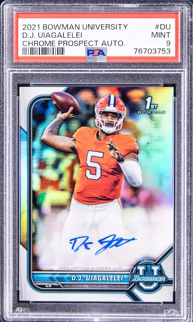 2021 Bowman University Chrome D.J. Uiagalelei Prospect Autograph #DU card image