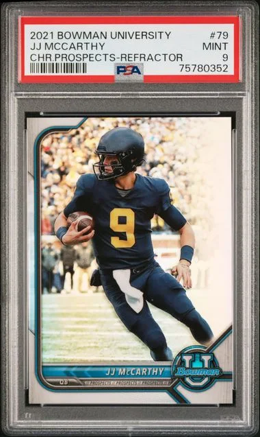 2021 Bowman University Chrome Jj Mccarthy Prospects #79 card image