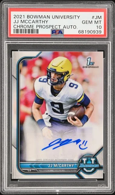 2021 Bowman University Chrome JJ McCarthy Prospect Autograph #JM card image