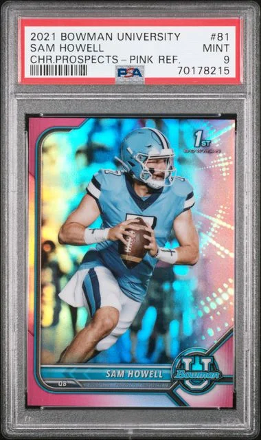 2021 Bowman University Chrome Sam Howell Prospects Pink Refractor #81 card image