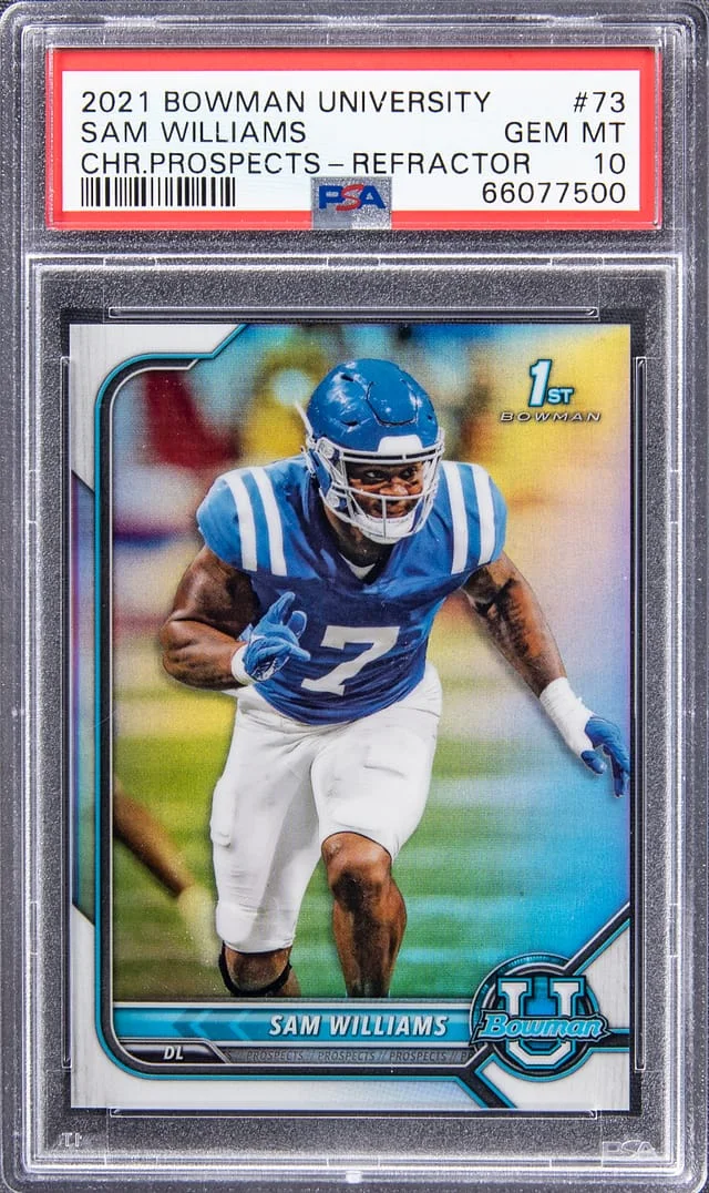 2021 Bowman University Chrome Sam Williams Prospects Refractor #73 card image