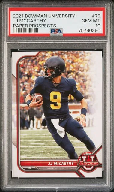 2021 Bowman University JJ McCarthy Paper Prospects #79 card image