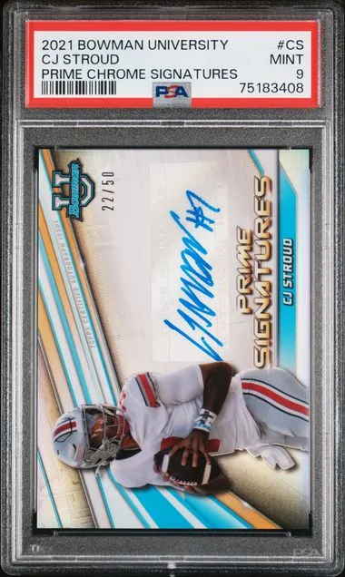 2021 Bowman University Prime Chrome Signatures Cs Cj Stroud #no-number card image