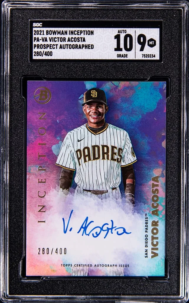 2021 Bowman Victor Acosta Inception Prospect Autographed #PA-VA card image