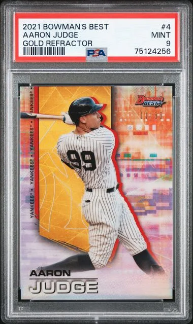 2021 Bowman's Best Aaron Judge Gold Refractor #4 card image