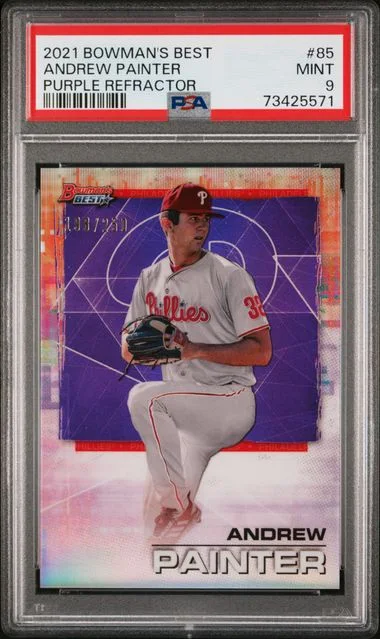 2021 Bowman's Best Andrew Painter Purple Refractor #85 card image