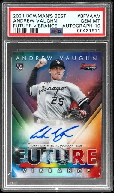 2021 Bowman's Best Andrew Vaughn Future Vibrance Autograph #BFVA-AV card image