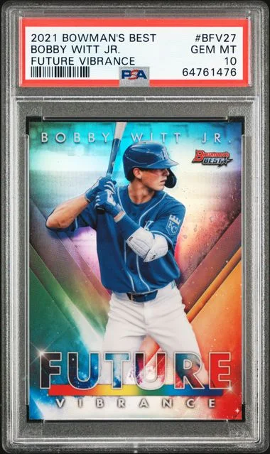 2021 Bowman's Best Bobby Witt Jr. Future Vibrance #BFV27 card image