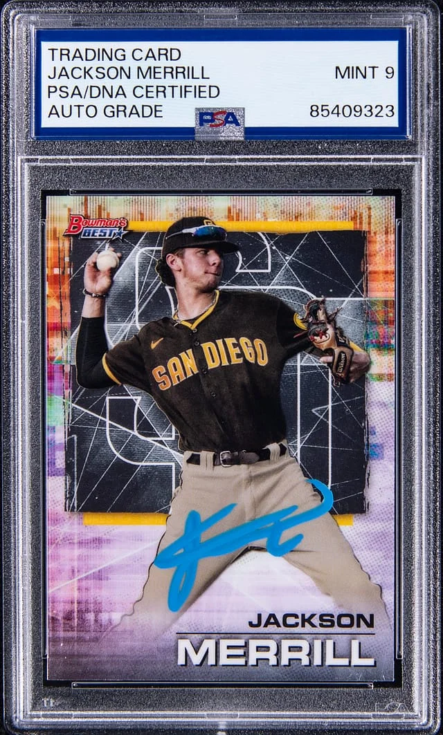 2021 Bowman's Best Jackson Merrill Orange Refractor #66 card image