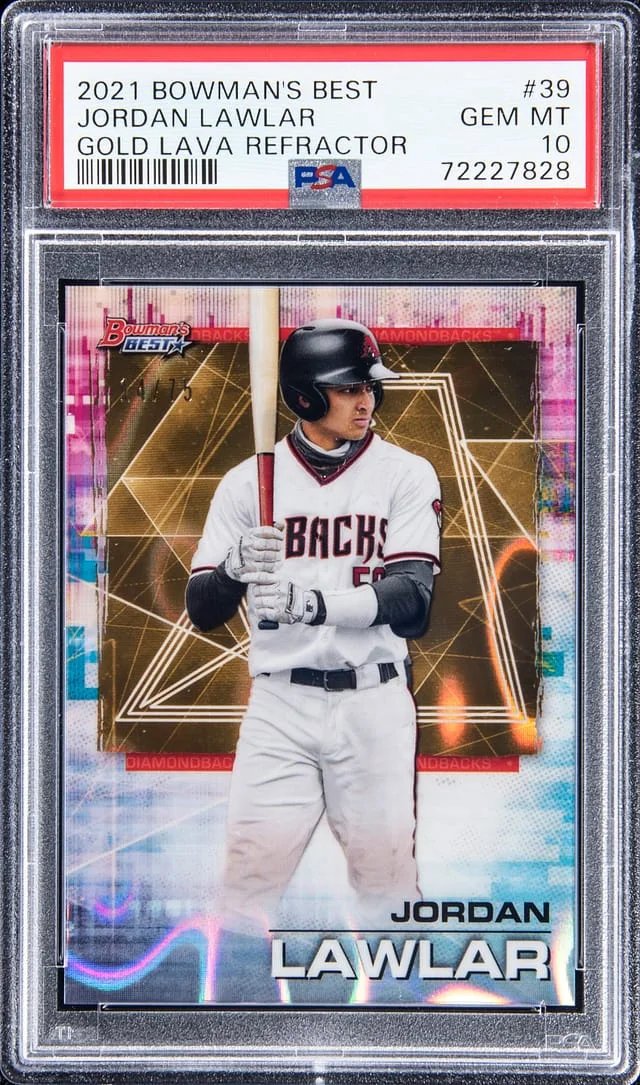 2021 Bowman's Best Jordan Lawlar Aqua Lava Refractor #39 card image