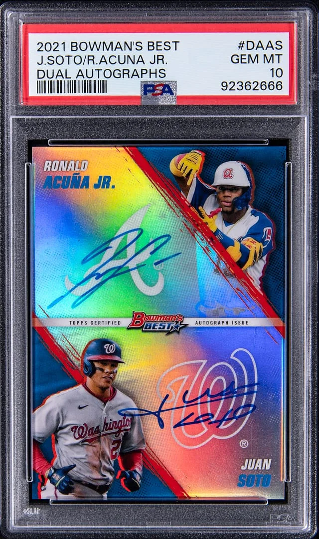 2021 Bowman's Best Juan Soto/Ronald Acuna Jr. Dual Dual Autographs #DA-AS card image