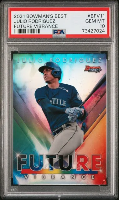 2021 Bowman's Best Julio Rodriguez Future Vibrance #BFV-11 card image