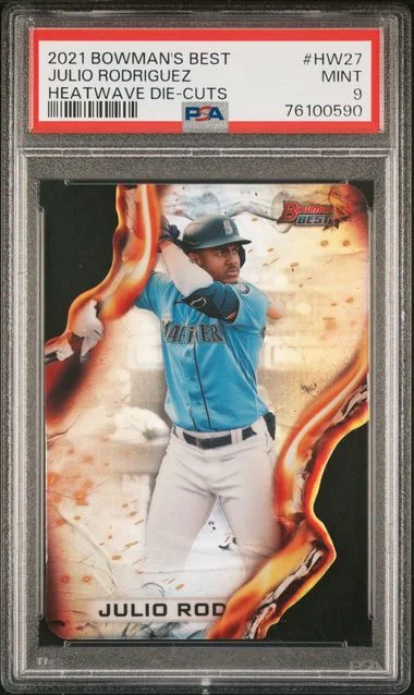 2021 Bowman's Best Julio Rodriguez Heatwave Die-Cuts #HW-27 card image