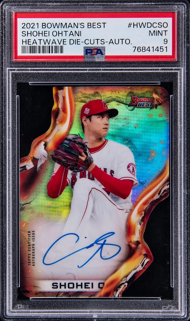 2021 Bowman's Best Shohei Ohtani Heatwave Die Cut Autograph #HWDC-SO card image