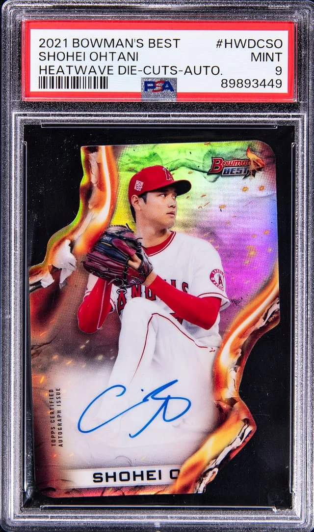 2021 Bowman's Best Shohei Ohtani Heatwave Die-Cuts Autograph #HWDCSO card image